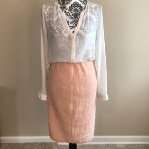 NEW! Fuzzy Pink Sweater Type Skirt Size Medium